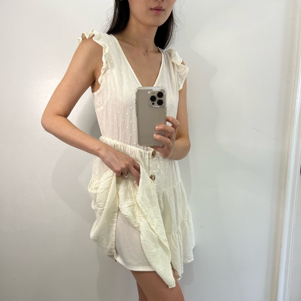 Cream Ruffle Dress - Picture 4 of 4